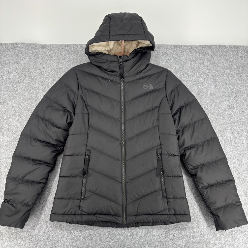 The North Face Alpz Luxe Down Sherpa Lined Jacket Black NF0A5G83 Womens Small
